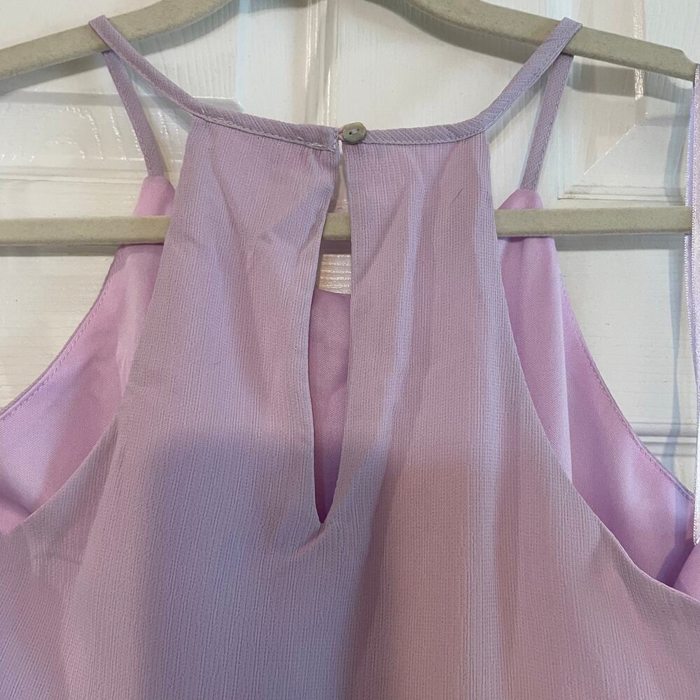 Altar’d State halter style lavender mini dress with crochet detail. Size medium - Picture 5 of 12
